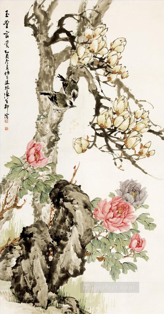 liubing 豊かさの鳥と花の伝統的な中国語油絵